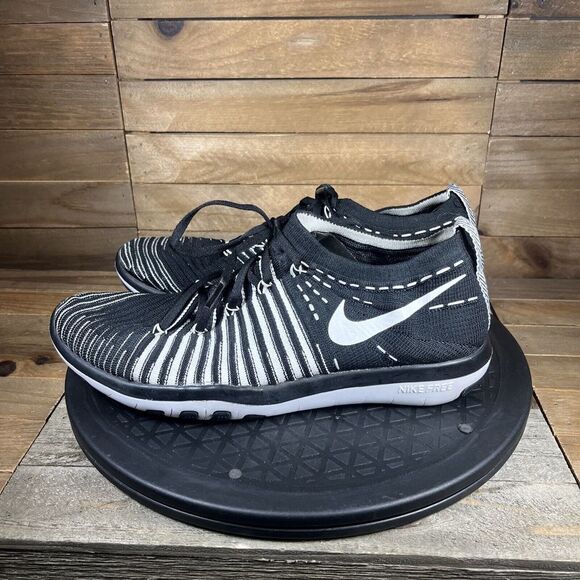 Nike Womens Size 8.5 Free Transform Flyknit 833410-010 Black Running Sneakers - Picture 3 of 10